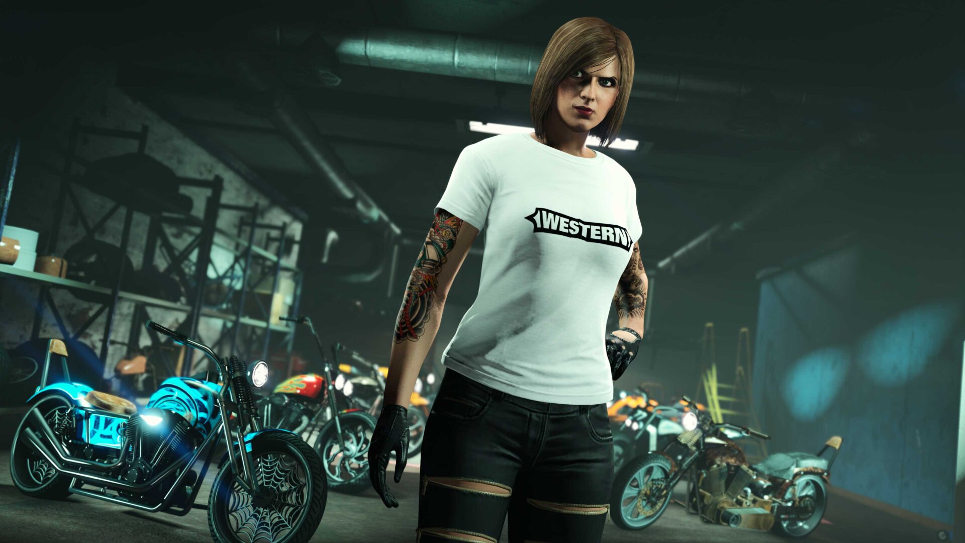 Laska w koszulce Western