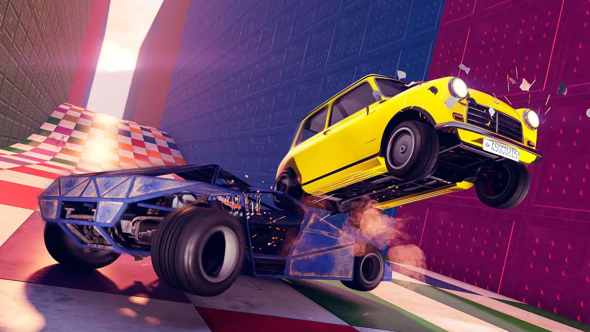 Zderzenie pojadow na torze kaskaderskim Zderzenie pojadow na torze kaskaderskim