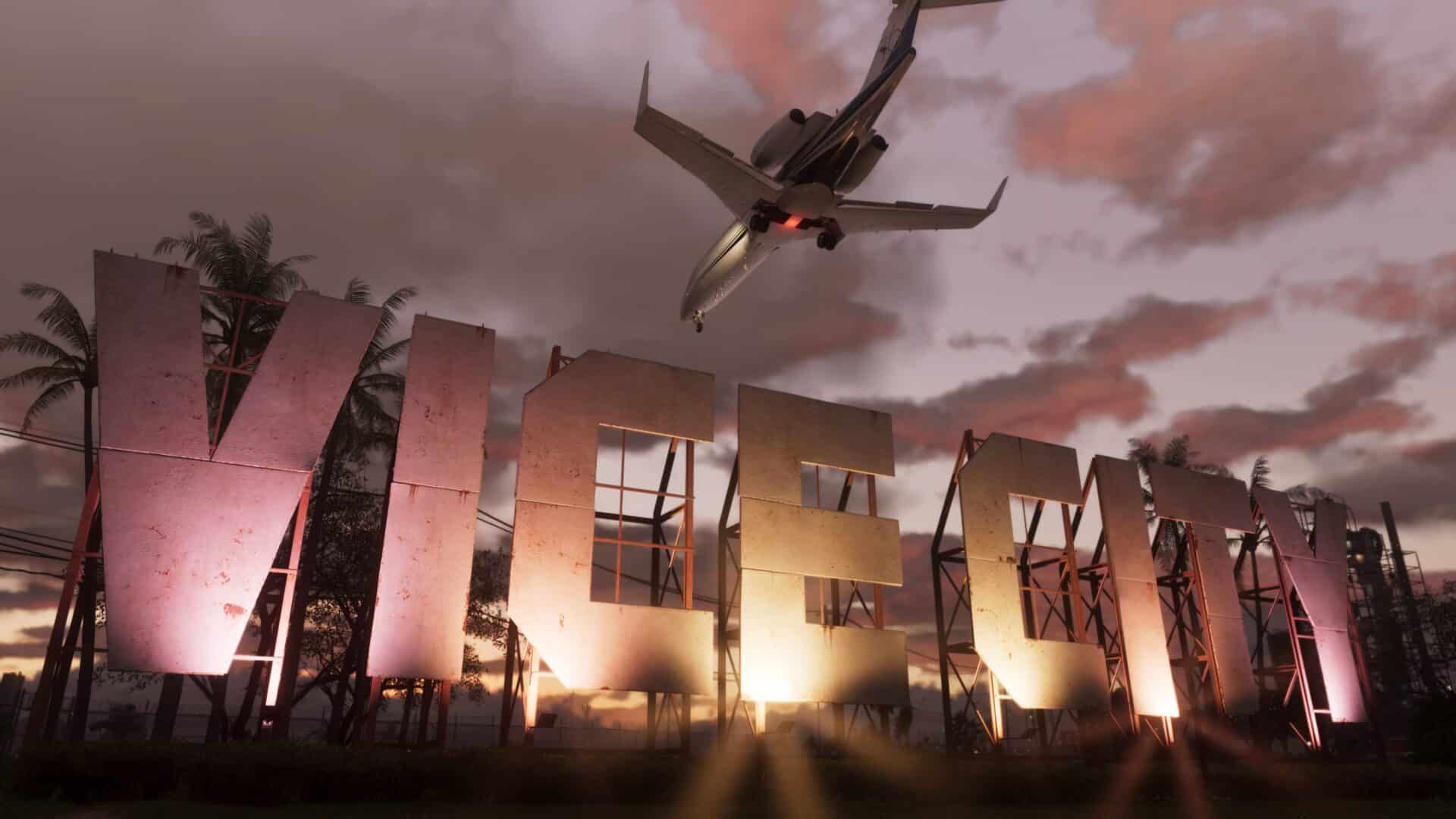 Samolot nad napisem Vice City Samolot nad napisem Vice City
