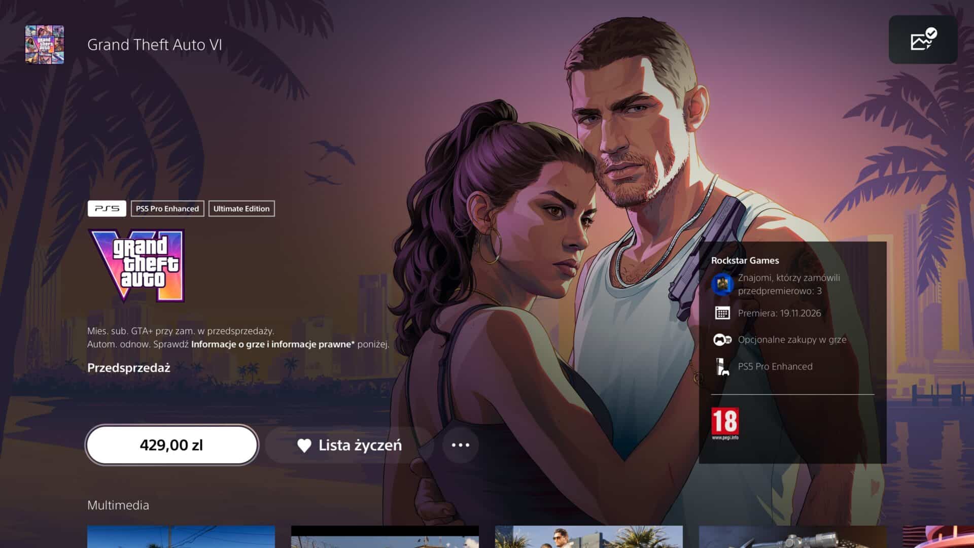GTA 6 Ultimate Edition na PS5 GTA 6 Ultimate Edition na PS5